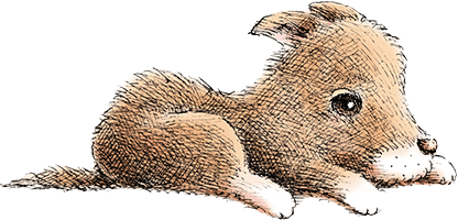 寝そべっている犬のイラスト