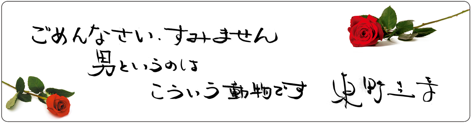 ごめんなさい、すみません 男というのは こういう動物です 東野圭吾