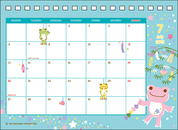 かえるのピクルス　2015カレンダーサンプルイメージ4