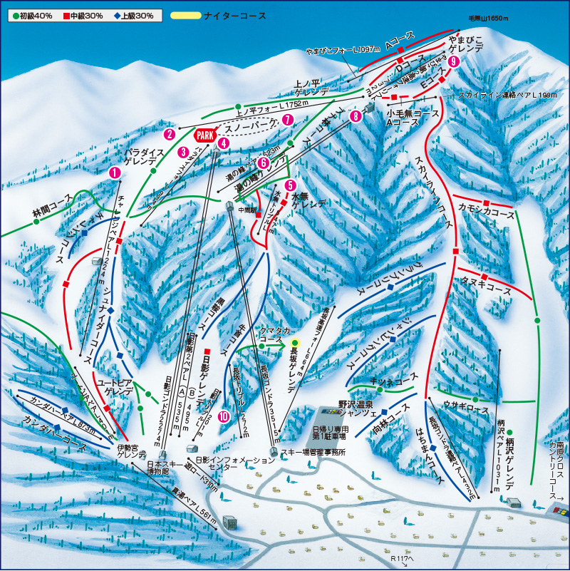 画像：野沢温泉スキーマップ